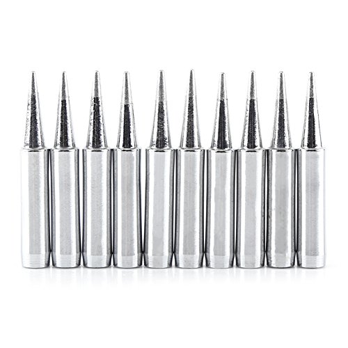 Cocoarm 10 Pcs Lötkolben -Eisenspitzen, Sauerstoffkupfer, Wärme von Bis zu 480 ° F, Kompatibel mit 936 937 Lötstationen Für die Elektronikreparatur von Cocoarm