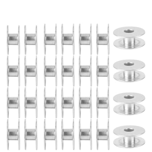Cocoarm 100pcs Aluminium -Spulen Leerer Spulennähmaschinen Teile Nähmaschinen Zubehör Nähmaschinenkomponenten mit Glatte Oberfläche für Universelle Flachnähmaschinen von Cocoarm