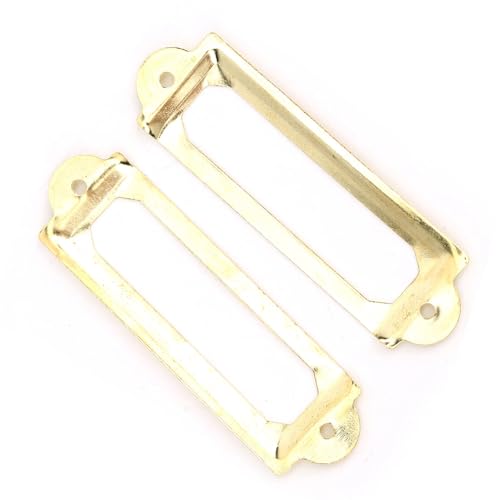 Cocoarm 20 Stück Schubladen-Etikettenrahmen Antik-Stil Schubladenschilder Regaletiketten für Holzkisten Schmuckkisten Fotoalben mit Schrauben Kleber (YELLOW) von Cocoarm