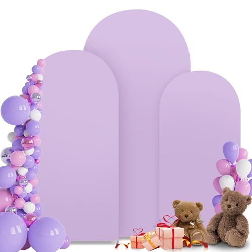 Cocoarm 3 Stück Hochzeitsbogen Abdeckung, Runde Obere Hochzeitsbogen-Ständer fürHochzeitsbogen-Ständer, Hintergrundabdeckung für Geburtstagsparty, Zeremonie, Bankett, Dekoration (Purple) von Cocoarm