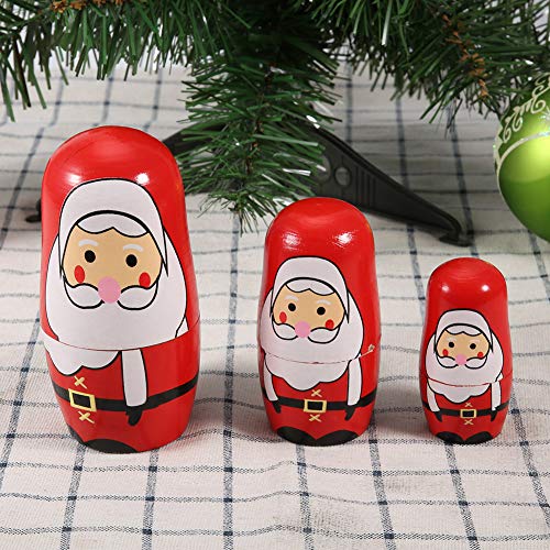 Cocoarm 5st. Hand -Gefrorene Matryoshka -Docks Holznistpuppen, Russische Hecken mit Unterschiedlichen Nistgrößen, Traditionell Weihnachten, Süße Weihnachtsdekoration Kleiner von Cocoarm
