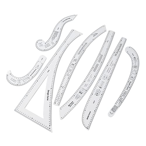 Cocoarm French Curve Lurer Lineal Schneiderset 7-teiliges Acrylnähländler für Muster mit Klarer Genauigkeitsskala für das Nähen von Schneiderentwickeln Cocoarm French Curve Lurer Lineal Schneiderset 7-teiliges Acrylnähländler für Muster mit Klarer Genauigkeitsskala für das Nähen von Schneiderentwickeln von Cocoarm