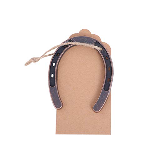 Cocoarm Glückliches -Anhänger Vintage, Metall Mini- 7x6cm Rustikale Hochzeitsfavors mit Personalisiertem Jute-Etikett für Hochzeitsparty Jubiläumsdekorationen (Sortierte Farbe) von Cocoarm