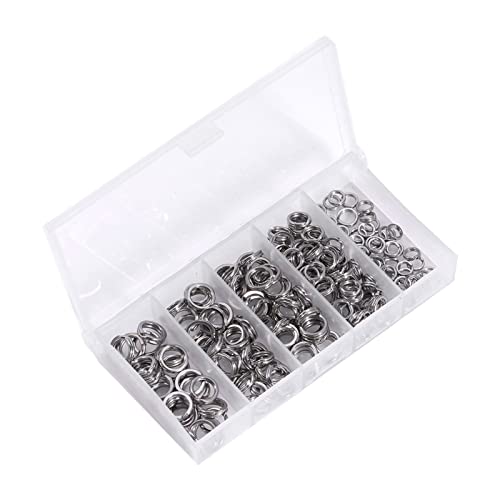 Cocoarm Hochleistungs -Edelstahl -Splitringe 200pcs 5 Größen Premium Fishing Tackle Connectors für Köder Rigs Leader Mehrzweck Verwendung Cocoarm Hochleistungs -Edelstahl -Splitringe 200pcs 5 Größen Premium Fishing Tackle Connectors für Köder Rigs Leader Mehrzweck Verwendung von Cocoarm