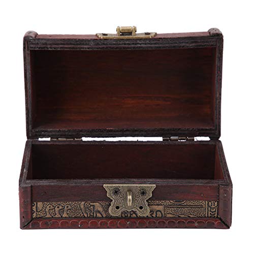 Cocoarm Holzschmuck Aufbewahrungsbox Vintage Europäischer Klassischer Schmuck Organizer Handgefertigte Schatzkiste mit Passwortschloss für Armbänder Ohrringe Anhänger Broschen Broschen (Kleine ein von Cocoarm