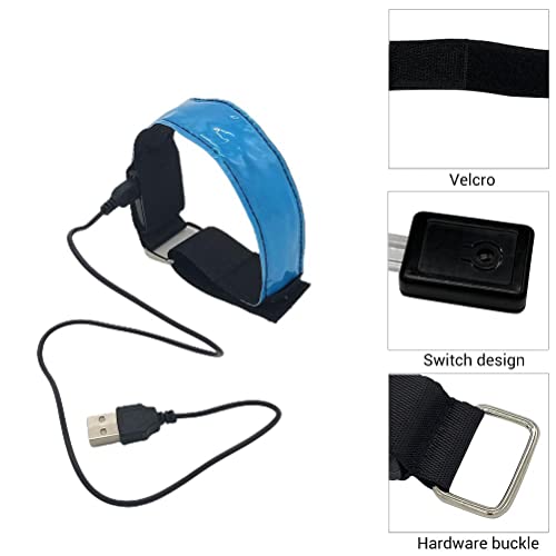 Cocoarm LED-Armband, USB-wiederaufladbare Reflektierende Bandverstellbare Sicherheitsleuchten mit 3 Modi Spritzsicher für den Outdoor-Laufradring-Joggen (PINK) von Cocoarm