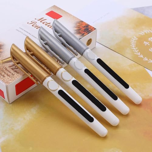 Cocoarm Metallic Marker Stifte Wasserdichtes Harz Zeichnungsstift für Kunstdesign Liefert Kalligraphie Signatur (6 goldene) von Cocoarm