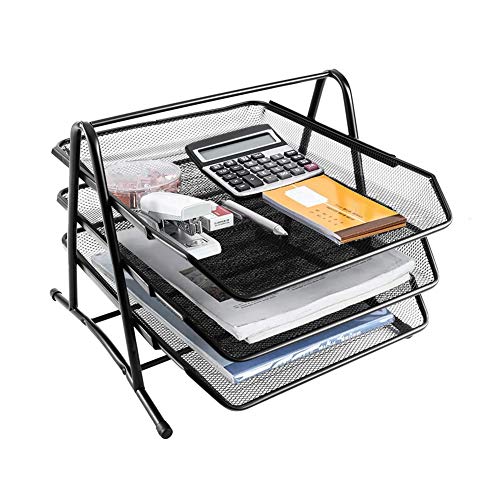 Cocoarm Papierablage Metall Ablagefächer Dokumentenablage Ablagesystem 3 Fächer Metall Mesh für Schreibtischablage Briefablage Papierablage Briefkorb Organizer von Cocoarm