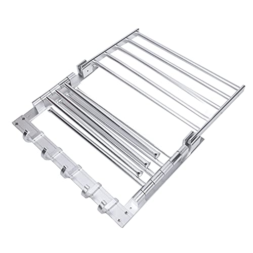 Cocoarm Wandmontierte Faltbare Kleidertrocknungsregal Waschküste Raum Sparsam 40 cm mit Schwungarmenhaken für Badezimmer Waschküche (Silver) von Cocoarm