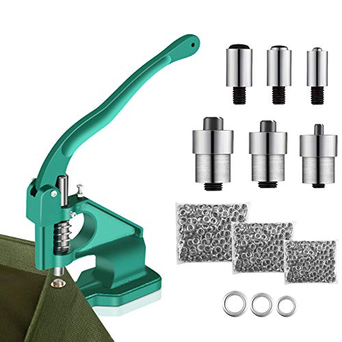 Handpress-Ösen-Ösenmaschine mit 3 Matrizen und 1500 Ösen 6/10/12 Mm, Ideal für Schneiderinnen und Kunsthandwerk Handpress-Ösen-Ösenmaschine mit 3 Matrizen und 1500 Ösen 6/10/12 Mm, Ideal für Schneiderinnen und Kunsthandwerk von Cocoarm