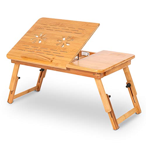 Höhenverstellbarer Laptoptisch mit Schublade Verstellbarer Notebooktisch aus Bambus Klappbarer Lapdesk Betttisch für Lesen Frühstücks Zeichentisch und Esstisch für Bett Höhenverstellbarer Laptoptisch mit Schublade Verstellbarer Notebooktisch aus Bambus Klappbarer Lapdesk Betttisch für Lesen Frühstücks Zeichentisch und Esstisch für Bett von Cocoarm