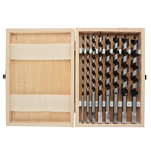 Schlangenbohrer-Set aus Kohlenstoffstahl in Holzkiste mit Sechskantschaft für Bohrmaschinen, Gimlet Schlangenbohrer-Set aus Kohlenstoffstahl in Holzkiste mit Sechskantschaft für Bohrmaschinen, Gimlet von Cocoarm