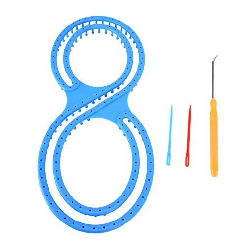 Strickwebstuhl-Set in 8 Formen, Kunststoff-Strick-Decken-Webstuhl, Blau, mit Häkelnadel – Komplettes DIY-Bastelset für Decken, Socken, Schals, Mützen, Heim-Nähwerkzeuge Strickwebstuhl-Set in 8 Formen, Kunststoff-Strick-Decken-Webstuhl, Blau, mit Häkelnadel – Komplettes DIY-Bastelset für Decken, Socken, Schals, Mützen, Heim-Nähwerkzeuge von Cocoarm