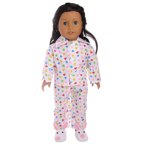 Codulu 18 Zoll Amerikanische Puppen Kleidung Tierherz Muster Pyjamas Hosen Tops Nachthemden Kleider 43-46cm Puppenzubehör 2 Teile-A Codulu 18 Zoll Amerikanische Puppen Kleidung Tierherz Muster Pyjamas Hosen Tops Nachthemden Kleider 43-46cm Puppenzubehör 2 Teile-A von Codulu