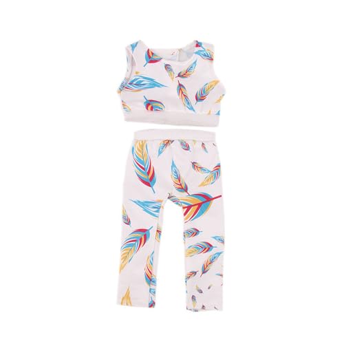 Codulu Kleidung für 18 Zoll amerikanische Puppen-Tops Hosen Casual Sommerkleider Zubehör für 43-46 cm Puppen-Mädchen Puppen-2 Teile/Set-E von Codulu