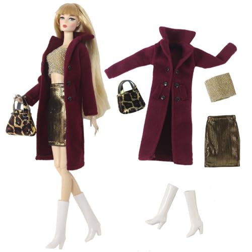 Codulu Kleidung für Puppen, 11,5 Zoll, amerikanische Puppen, 30 cm, lässige Sets Mäntel, Röcke, Blusen, Schuhe, Taschen, Winterkleidung für Puppen, BJD 1/6, Kinderspielzeug, 5 Stück/Set #F Codulu Kleidung für Puppen, 11,5 Zoll, amerikanische Puppen, 30 cm, lässige Sets Mäntel, Röcke, Blusen, Schuhe, Taschen, Winterkleidung für Puppen, BJD 1/6, Kinderspielzeug, 5 Stück/Set #F von Codulu