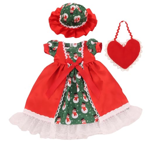 Codulu Kleidung für amerikanische 18-Zoll-Puppen-Kleid-Zubehör Weihnachtsmütze und -tasche für Puppen von 43-46 cm-3 PCS/Set-C von Codulu