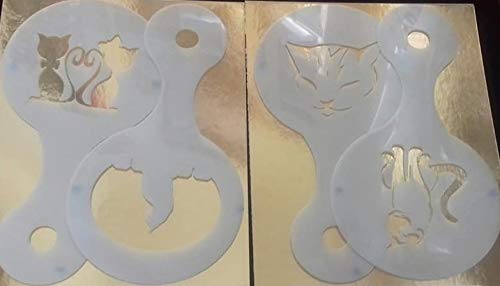 4 x Katze Bild Kaffee Tasse Cappuccino Schablonen wiederverwendbar viele Male Geschenk Cafe 4 x Katze Bild Kaffee Tasse Cappuccino Schablonen wiederverwendbar viele Male Geschenk Cafe von Coffee & Cake Inspirations UK