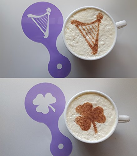 Kleeblatt & Harfe Kaffeetasse/Cappuccino Schablonen wiederverwendbar viele Male Geschenk Musiker Orchester Cafe Rugby 6 Nationen St Patrick's Day Irish Irland Kleeblatt & Harfe Kaffeetasse/Cappuccino Schablonen wiederverwendbar viele Male Geschenk Musiker Orchester Cafe Rugby 6 Nationen St Patrick's Day Irish Irland von Coffee & Cake Inspirations UK
