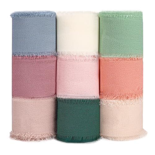 Cofvetia Geschenkband Schleifenband, 2,8cm x 24,3m Geschenkband Hochzeit Chiffonband Stoffband für Hochzeitseinladung, Brautstrauß, Dekoration, Geschenke, DIY Handwerk (9 Farbe) von Cofvetia
