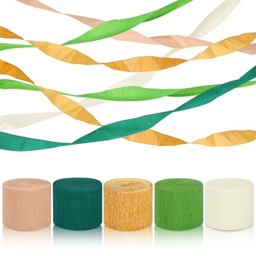 Cofvetia 5 Rollen Krepppapier, 4,5 cm x 25 m Krepppapier-Luftschlangen, Grün Gold Khaki Crepe Papier für Boho Hochzeitsdekorationen, Partydekorationen, Geburtstagsdeko Cofvetia 5 Rollen Krepppapier, 4,5 cm x 25 m Krepppapier-Luftschlangen, Grün Gold Khaki Crepe Papier für Boho Hochzeitsdekorationen, Partydekorationen, Geburtstagsdeko von Cofvetia