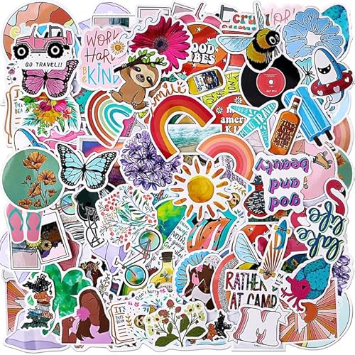 Cofvetia Stickers Aesthetic Kinder, 120 Stück Aesthetic Wasserfeste Aufkleber Kinder Stickers für Skateboards, Water Bottle, Tablets, Schultaschen, Sticker Laptop, Türen, Tischplatten (Reisen) von Cofvetia