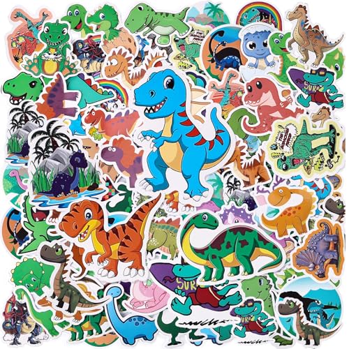 Cofvetia Stickers Aesthetic Kinder, 120 Stück Aesthetic Wasserfeste Aufkleber Kinder Stickers für Skateboards, Water Bottle, Tablets, Schultaschen, Sticker Laptop, Türen, Tischplatten (Dinosaurier) von Cofvetia