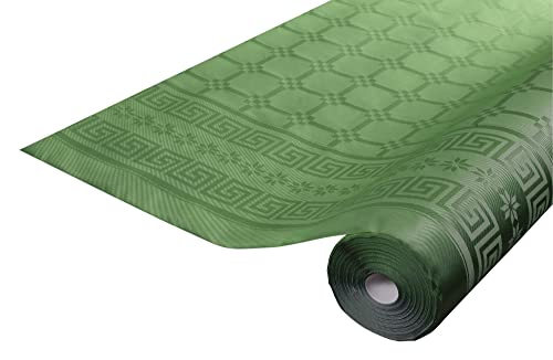 Pronappe Tischdecke R482518I Einweg-Tischdecke aus Damastpapier Länge 25m Breite 1,20m (pro Rolle) Farbe Tannengrün Damastpapier mit schickem und klassischem Universalmuster von Pro Nappe