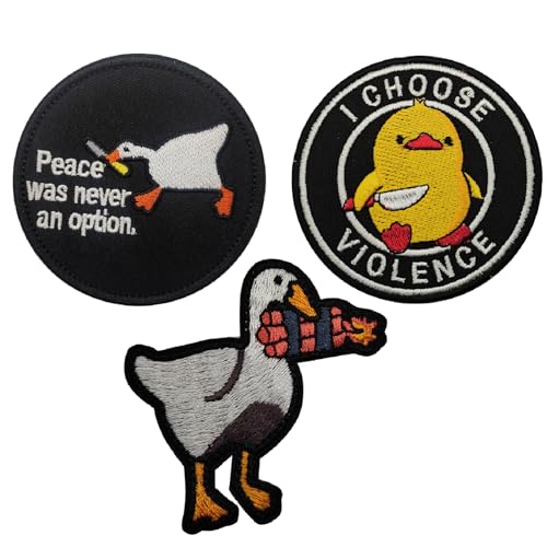 3 Stück Klett Patches Patch Velcro Patch Tier Klett Lustig Patches süße Ente Klett MilitäR GäNse Enten Lustiger Süßer Entenbissmesser-Aufnäher für Rucksäcke, Jacken, Jeans von Cohentbliss