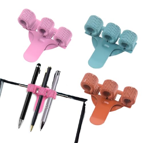 Cohentbliss 3 Stück Pen Holder Pocket Clip Edelstahl Stifthalter Clips Krankenschwester Zubehör Edelstahl Stifthalter Metall Stifthalter with 3 Holes für Büro Laptop Klemmmappe Klemmbrett von Cohentbliss