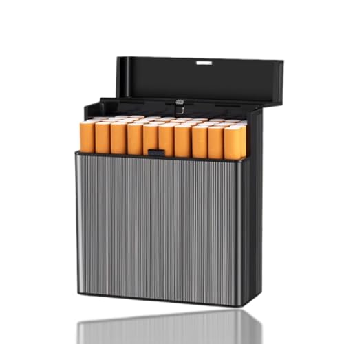 Zigarettenetuis Aluminium, Cigarette Case, Zigarettenbox für 40 Zigaretten, Zigarettenetui mit Magnetverschluss, Elegante Zigaretten Kasten, Feuchtigkeitsbeständiges, für Damen Herren (Schwarz) von Cohentbliss