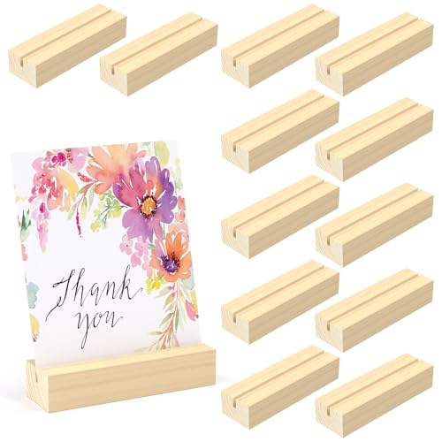 Coicok 12 Stücke Kartenhalter Holz, Tischkartenhalter Holz, Postkartenhalter Photocard Holder Menükartenhalter, Holzklötzchen zum Basteln für Hochzeitsdeko Tisch, Restaurants, Bankette und Partys Coicok 12 Stücke Kartenhalter Holz, Tischkartenhalter Holz, Postkartenhalter Photocard Holder Menükartenhalter, Holzklötzchen zum Basteln für Hochzeitsdeko Tisch, Restaurants, Bankette und Partys von Coicok