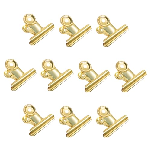 Gold Binder Clips, Coideal 10 Pack 2 Zoll Edelstahl große Metall Bulldogge/Scharnier Büroklammern Klammern für Bilder Fotos, Küche zu Hause, Büro Zubehör (51mm) von Coideal