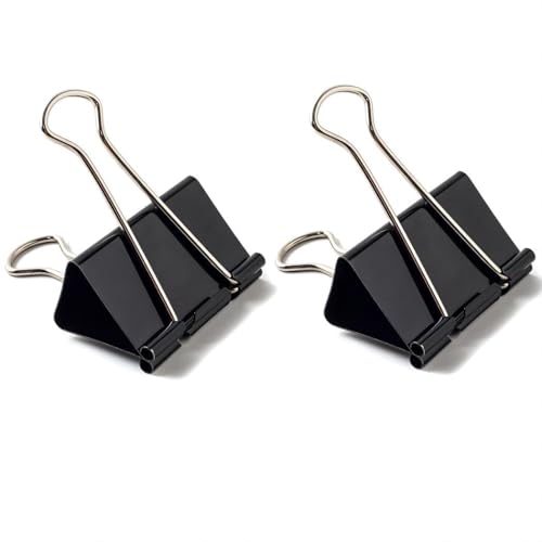 Coideal Foldback Klammern Metall Büroklammern, 24 Stück Binder Clips Schwarz Papierklammern Groß für Büro Dokumente und Haushalt (32mm) von Coideal