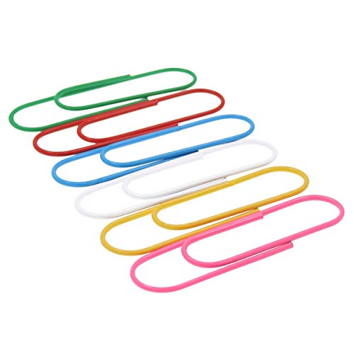 Coideal Büroklammern Groß XXL 100mm, 30 Stück Riesen Büroklammer Vinylbeschichtete Grosse Bunt Paperclips Metall (10 cm) von Coideal