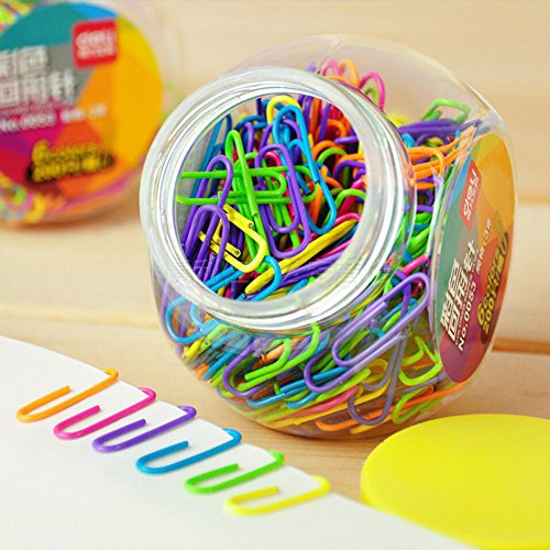 Coideal Büroklammern Bunt Klein, 200 Stück Büroklammer Neon Gummiert, Farbige Büroklammern Beschichtet für Büro Dateien Schule Papier (29 mm) von Coideal