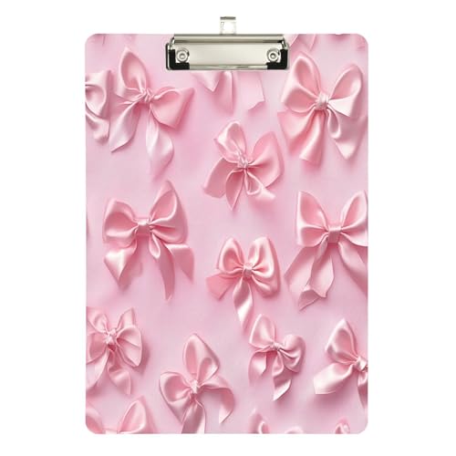 Coikll Klemmbrett aus Acryl mit rosa Schleifen, Standardbriefgröße, A4, hängendes Klemmbrett mit niedrigem Profil-Clip für Krankenschwestern, Büro Coikll Klemmbrett aus Acryl mit rosa Schleifen, Standardbriefgröße, A4, hängendes Klemmbrett mit niedrigem Profil-Clip für Krankenschwestern, Büro von Coikll