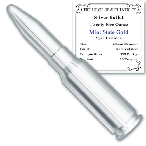 CoinFolio Silver Bullet – 20 mm Autocannon rund (708.7 g) – .999 reines Silber von Mint State Gold von CoinFolio