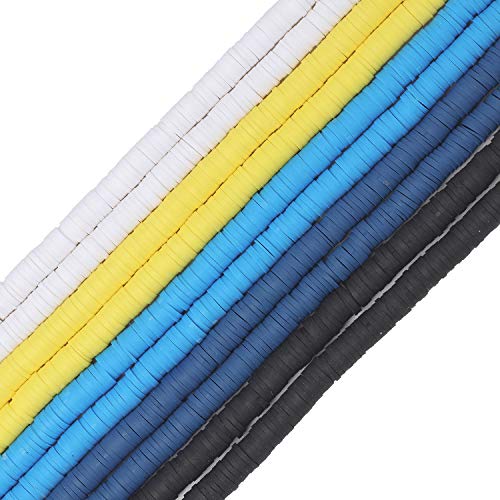 COIRIS 3400 Stück Heishi Vinyl-Perlen, handgefertigt, Polymer-Ton, Abstandshalter, 6 mm, flache Perlen für Surfer, Chocker, Halskette, Armband, Ohrringe, Schmuckherstellung (RT-5 MIXC-6) von Coiris