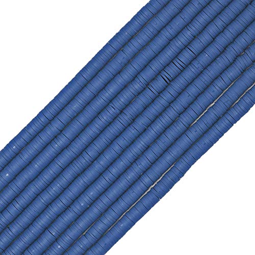 COIRIS 3400 Stück Heishi Vinyl-Perlen, handgefertigt, Polymer-Ton, Abstandshalter, 6 mm, flache Perlen für Surfer, Chocker, Halskette, Armband, Ohrringe, Schmuckherstellung (RT-Bijou Blue-6) von Coiris