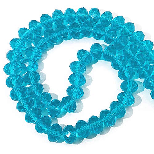 COIRIS 70 Stück Glaskristall-Perlen, lose Perlen, 12 mm, seeblau, facettiert, runde Form, Abstandshalter, Perlen für Halsketten, Armbänder, Schmuck, DIY (GB-12-Lake Blue) von Coiris