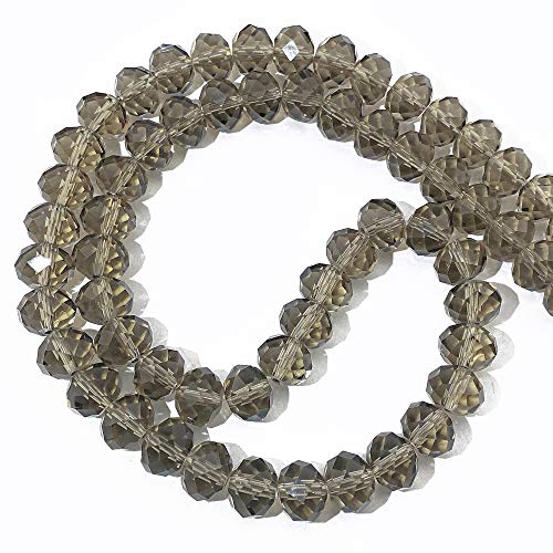 COIRIS 70 Stück Glaskristall-Perlen 12 mm grau facettiert Rondelle Form Spacer Perlen für Halskette Armband Schmuck DIY (GB-12-Grey) von Coiris