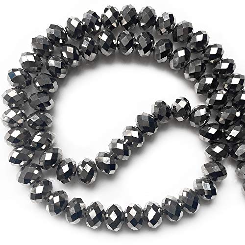 COIRIS 70pcs Glass Crystal Loose Beads 12mm Silver Facetd Rondelle Shape Spacer Beads for Necklace Bracele Schmuck Herstellung(GB-12-Silver) von Coiris