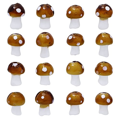 COIRIS Braune Pilz-Perlen, gemischte Farben, handgefertigt, 16 x 12 mm(GB-MG-1001-Brown) von Coiris