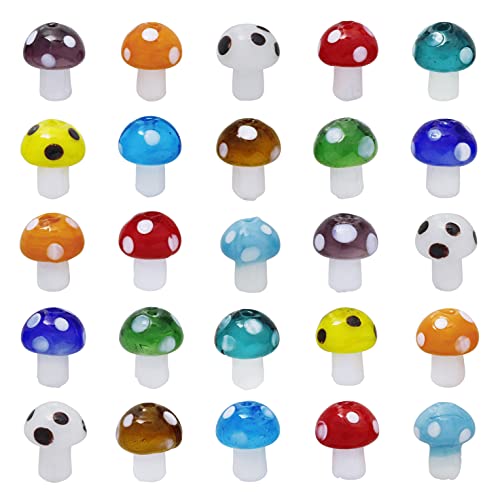 COIRIS GB-MG-1002-Mix, Pilz-Perlen, gemischte Farben, handgefertigt, 13 x 10,5 mm, für Schmuck, Halsketten, Armbänder, Ohrringe, 40 Stück COIRIS GB-MG-1002-Mix, Pilz-Perlen, gemischte Farben, handgefertigt, 13 x 10,5 mm, für Schmuck, Halsketten, Armbänder, Ohrringe, 40 Stück von Coiris