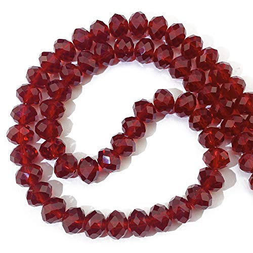 COIRIS Glaskristall-Perlen, lose Perlen, 12 mm, dunkelrot, facettiert, runde Form, Abstandshalter für Halsketten, Armbänder, Schmuck, DIY (GB-12-Dark Red) von Coiris