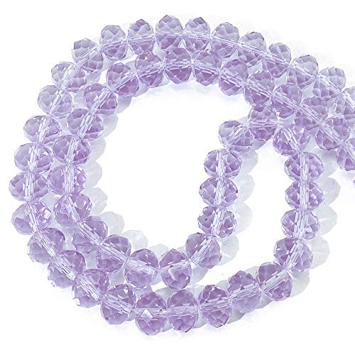 COIRIS Glaskristall-Perlen, lose Perlen, 12 mm, hellviolett, facettiert, Rondelle-Form, Abstandshalter, Perlen für Halsketten, Armbänder, Schmuck, DIY (GB-12-Light Violett) von Coiris