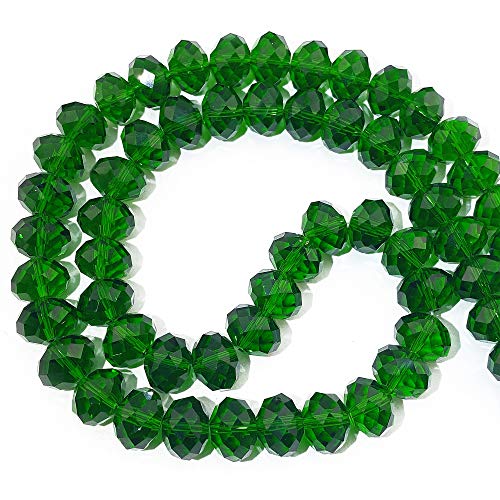 COIRIS Glaskristall-Perlen, lose Perlen, 12 mm, tiefgrün, facettiert, Rondelle-Form, Abstandshalter, Perlen für Halsketten, Armbänder, Schmuck, DIY, 70 Stück(GB-12-Deep Green) von Coiris