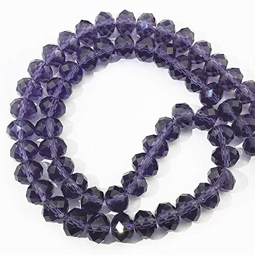 COIRIS Glaskristall-Perlen, lose Perlen, 12 mm, violett, facettiert, Rondelle-Form, Abstandshalter für Halskette, Armband, Schmuck, DIY (GB-12-Violett) von Coiris