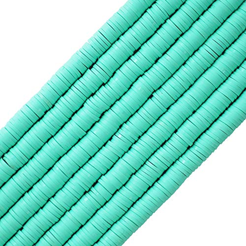 COIRIS Heishi-Perlen, 3400 Stück, gemischte Farben, aus Vinyl, handgefertigt, 6 mm, Abstandshalter für Surfer, Chocker, Halskette, Armband, Ohrringe, Schmuckherstellung (RT-Lucite GreenC04) von Coiris